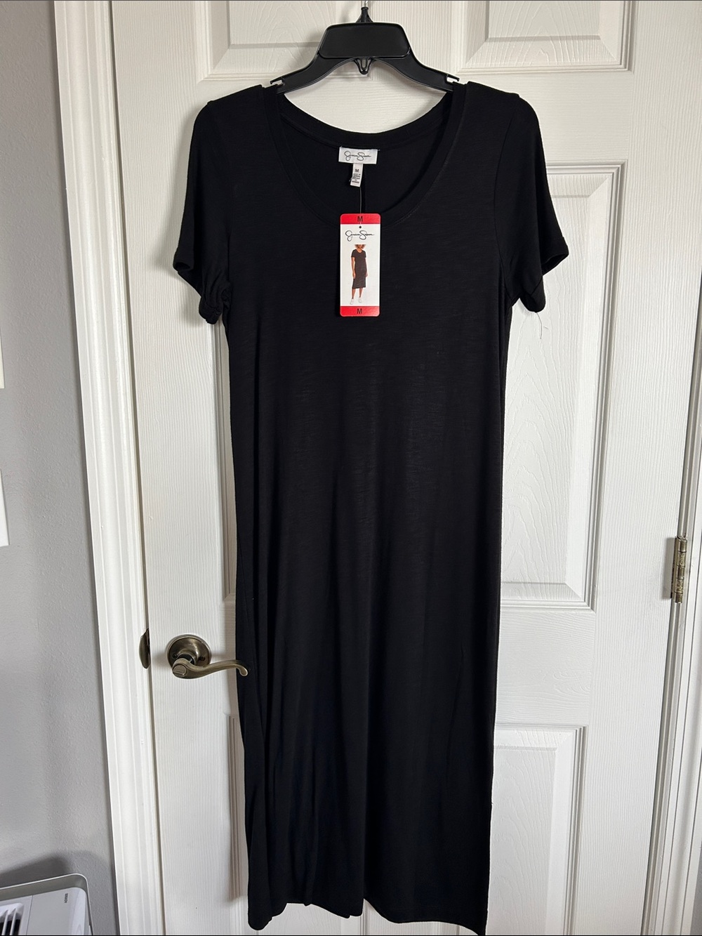 Jessica Simpson Black Short Sleeve Maxi Dress
